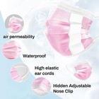 100 Pcs Pink Disposable Face Mask - 3 Ply Filter 1 Count  pack Of 1   