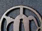 Iron Tsuba Sword Guard Openwork Large Size Used
