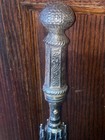 Antique Walking Stick  Umbrella Parasol Nickel Silver Handle  Gokul Ribs