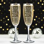 Set Of 2 Personalized Wedding Champagne Glass With Box-bride   Groom Flutes Cute