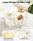 Floral Baby Diaper Caddy Organizer  Large Quilted Nursery Storage Basket With   