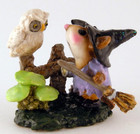 Wee Forest Folk Flight School Mouse Expo 2011 Green Mushroom White Owl Halloween