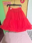 Malco Modes Nylon  Slip Petticoat Red Small Vgc Very Full Double Layers Vgc