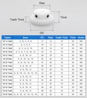 1 Modulus  15 Teeth 40 Teeth  4mm 16mm Bore  White Pom Motor Spur Gear With Hub