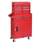 Rolling Tool Chest Tool Organizer Box With Lockable Wheels   Detachable Top New
