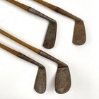 Lot Of 4 Vintage Beacon Hickory Wood Shaft Golf Clubs