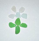 Real Sea Glass Beads Drilled Genuine Beach Glass Beads Green Seafoam Blue White