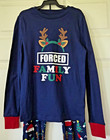 Holiday Time Kids Forced Family Fun Christmas Matching Pajamas Set Size 10 Nwt
