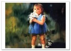 Lovely Children-flowers Of Life Pretty Girl Kids Art New Modern Postcard