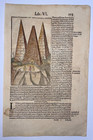 Egypt Pyramids 1558 Sebastian Munster Unusual Antique Engraved View