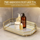 Vintage Gold Mirrored Vanity Mirror Tray Decorative Perfume And Makeup Organi   