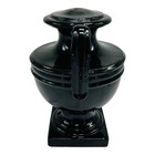 30s Black Glaze Art Pottery Stoneware Urn Lamp Base Early Decorative Vessel Deco