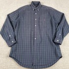 Vintage Ralph Lauren Big Shirt Mens Medium Blackwatch Tartan Plaid Button Down  