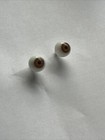 Vintage Hand Blown Glass Doll Eyeball Pair crystal Brown size 10mm