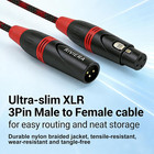 Xlr Microphone Cable Red black Braided Male To Female Balanced Audio Cable 6ft