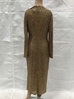Anne Klein Women s Bronze Long Sleeve Mock Neck Sequin Midi Dress - Size 4
