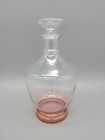 Vintage French Liqueur Cordial Decanter Shot Glass Set Pink Iridescent Liquor 