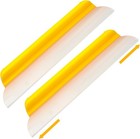 2 Pack 14 Inch Silicone Car Drying Squeegee Blade  Flexible T-bar Design Long Ha