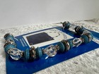 Set 2 Beaded Purse Handles Darice Craft Design Blue Silver Clear Nip 1974-780