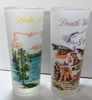 Vintage Souvenir Frosted Glasses Set Of 7 Southern California Scotty s Castle