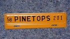 1958 Pinetops North Carolina License Plate Town Topper Tag