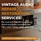 Vintage Audio Repair Restoration Service Marantz Pioneer Sansui Jbl