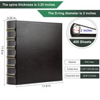Letvpvow Vintage Hardback 3 Ring Binder 2 Inch  Professional Leather Binders 2 I