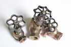 Antique Shut Off Valves   Wheel Vtg Victorian Factory Industrial Old Water Valve