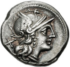 Roman Republic Ar Denarius 157-156 B c   18mm  3 7g   Unmarked  Anonymous Series