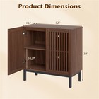 Buffet Sideboard Cabinet With 2 Doors Farmhouse Storage Cabinet Walnut Black