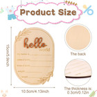 Personalized Wooden Hello World Baby Announcement Sign For Nursery Decor