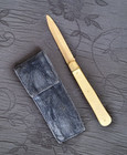C w f Folding Knife Antique Sterling Silver Mother Of Pearl Handle Lion Passant