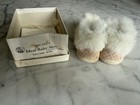 Vintage Mrs  Day s Ideal Baby Shoes Booties Pink W fur Trim