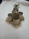 Vintage 3    Gold Metal Filigree Cupid Cherub 4 Lipstick Holder Vanity Estate