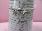 10  Italy 925 Sterling Silver Double Row Anklet W  Puffy Heart   Flower Charm