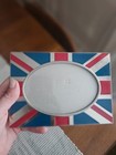 British Union Jack Metal Red Silver Blue Oval Photo Frame