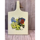 Vintage Mid Century Wood Cutting Board Retro Kitsch Farmhouse Bread Folk Art