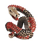 Limited Edition Pen Case Holder Snake With Red And Black Swarovski Chrystals
