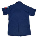 Boy Scouts Of America Shirt Blue Button Front Short Sleeve Patches Pins Size Lg