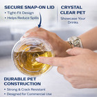 Clear Plastic Disposable Cups With Lid   Straw   16oz 95mm bulk 100pcs