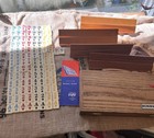 Vtg Rummy Deluxe Wood Box Stands Tile Game Rare Face Card Set W case     Complete