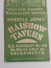 Vintage Rainbow Tavern Matchbook Cover Bar Inn Restaurant Highway 40 Ca Trout