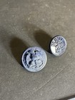 Vintage Us Navy Buttons Lot Of 2 Deep Blue Composite Eagle   Anchor Shank Wwii 