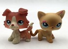 2pcs lot Lps Toys Littlest Pet Shop Brown Dog Yellow Cat  1542 816 Animal Figure