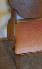 Antique Vintage Old Victorian Carved Wood Wooden Arm Chair Bench Settee Fabric