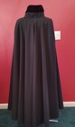 Black Wool Vampire Halloween Evening Cloak Cape  Dark Cherry Velvet Collar Lined
