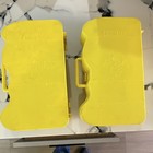 Smurfs Yellow Plastic Display Cases Set Of 2 With Compartments Collectible