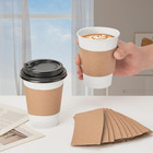 12 Oz 50 Pack Disposable Paper Coffee Cups With Lids And Sleeves