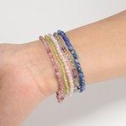 02-natural Gemstone Faceted Round Beaded Elastic Bracelet 2mm 3mm 4mm 7 5   Long