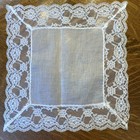 Ladies White Lace Hankie Handkerchief  12   Bridal Wedding  Excellent